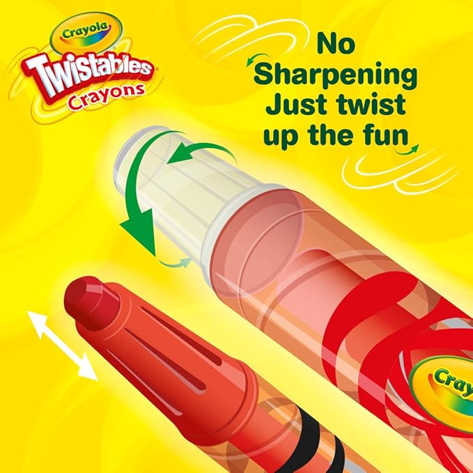 Crayola Mini Twistables Crayons for Kids (50ct), Essential Easter Basket Stuffers, No Peel Crayons for Coloring Books, Gift for Toddlers & Kids, Arts & Crafts Supplies, 3+