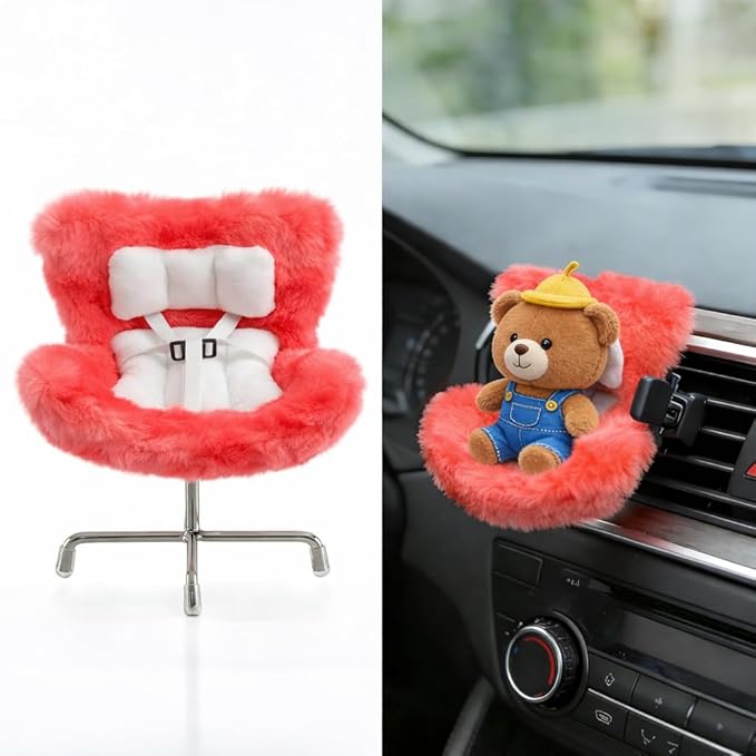Ezcora Accessories for 10-17cm Dolls, Doll Car Seat with Clip onto Car Air Vent, Includes Seat Leg for Desktop Display (Red Ombre)