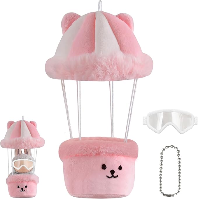 Doll Car Seat Compatible with Lububu, Small Seat for 4-7in Blind Box Dolls, Ideal Car Decor Gifts(Pink)