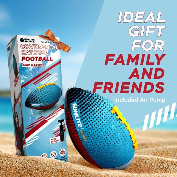 Sunlite Sports Water Football for All-Weather Outdoor Sports, Water Toy for Pool and Beach Party Game, Football Toy for Kids, Toddlers, Teens and Adults Family Fun, Birthday