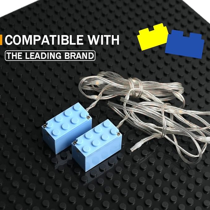 Lights Cable LED Lighting Kit Building Blocks Set, Light Up Bricks Accessories DIY Decoration Toys, Compatible with Major Brands