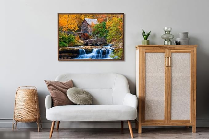 2 Pack 1000 Pieces for Jigsaw Puzzles for Adults, Fall Autumn Nature Landscape Scene Challenging Puzzle Perfect for Family Activity Game Nights Gifts(Glade Creek Gristmill & Blue Ridge Parkway)