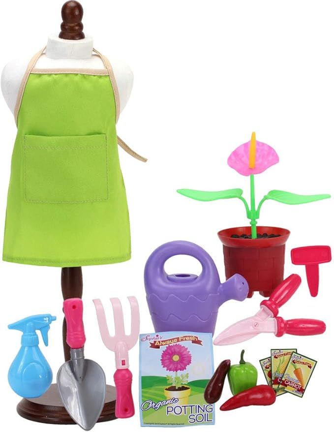 Sophia's 16 Piece Smithsonian STEM Career Collection Horticulturist Garden Set for 18" Dolls, Multicolor