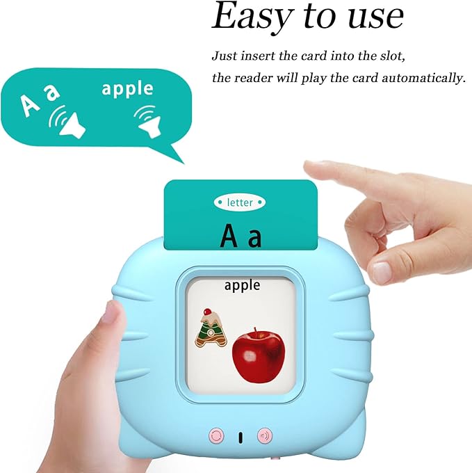 Startcan Talking Cards for Toddlers, Speech Therapy Toys Autism Toys, ABC 123 Sight Words Etc, Educational Learning Interactive Toys with Giftable Package (510-blue (New ABC+123+ 3 Songs))