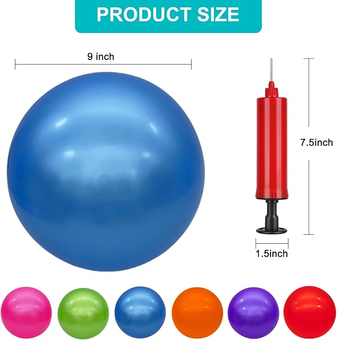 3 Pcs Inflatable Playground Balls 9 Inch Bouncy Balls with Hand Air Pump for Indoor Outdoor Play Balls for Kids