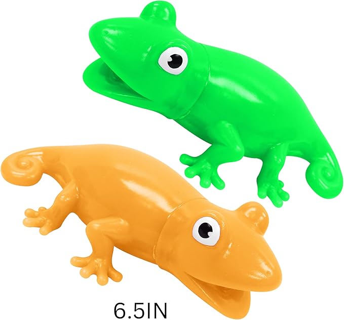 Animolds Baby Squeaky Toy Squeeze Party Favors Toys for Boys Novelty Toys & Amusements Screaming Rubber Gag Gifts Small Animal Toys Funny Dog Toys 6-8In Baby Sensory Toys 2PK(Squeeze Me Lizard 2PK)