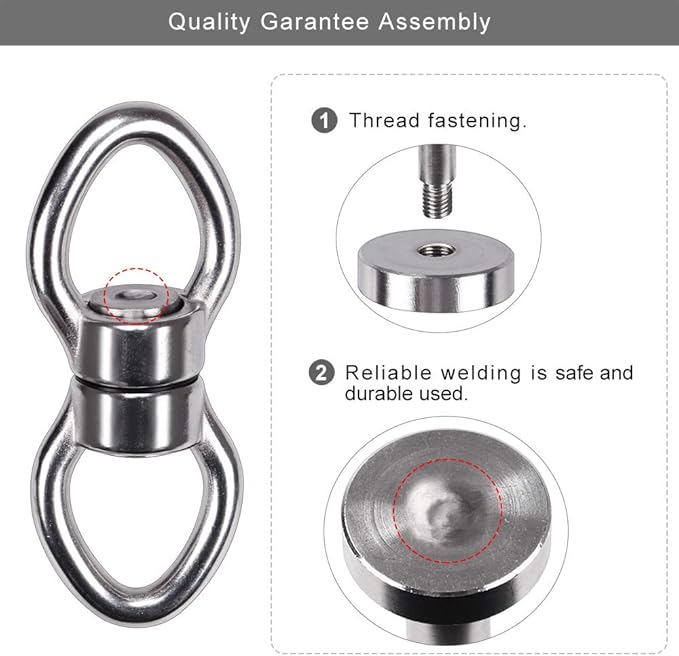 SELEWARE Silent Bearing Swing Swivel, 360° Rotational Device Hanging Accessory for Tree Swing, Hammock Chair, Yoga,1200LB Capacity, 2 Pack