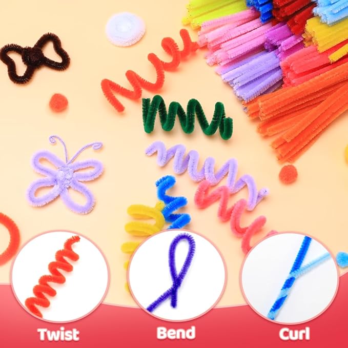 Praisebank Orange Pipe Cleaners for Crafts, 500pcs, Chenille Stems for DIY Projecets, Arts & Crafts Supplies for Festival Party Decorations