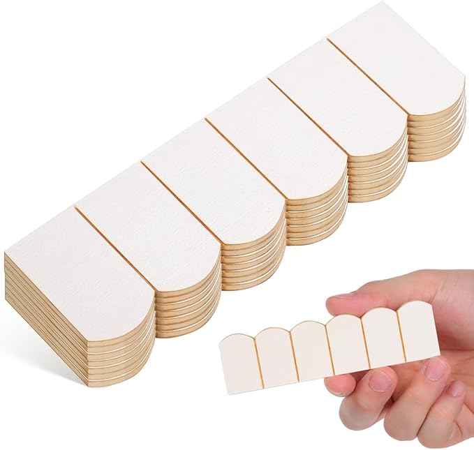 24pcs Dollhouse Tiles Dollhouse Roof Tiles Model Unfinish Wooden Miniature Roof Decoration Mini Fish Scale Cedar Shing-les Bricks for Doll House