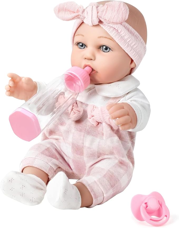 BDDOLL 12'' Baby Doll and Clothes Accessories Playset with Feeding Bottle Pacifier First Baby Dolls for Toddlers 36 Months and Up