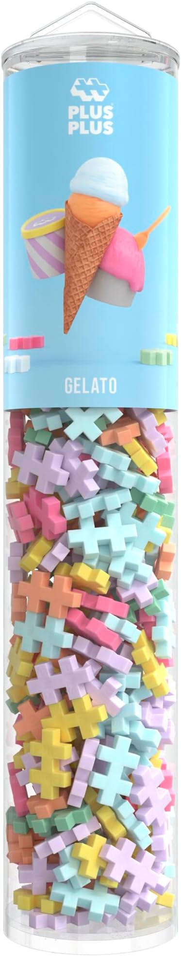 Plus-Plus 4350 Ingenious Construction Toy, Colour Mix Gelato, Ice, Creative Building Blocks Tube, Building Block Set for Children from 5 Years, 240 Pieces