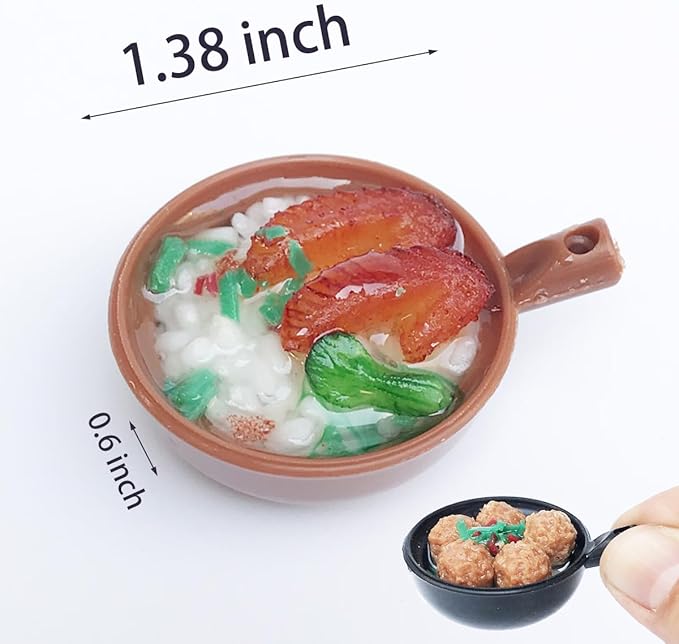5Pcs 1:12 Scale Dollhouse Food Set, Miniature Food for Dollhouse Kitchen, Realistic Mini Food Tabletop Decor Accessories (FiveDishes)