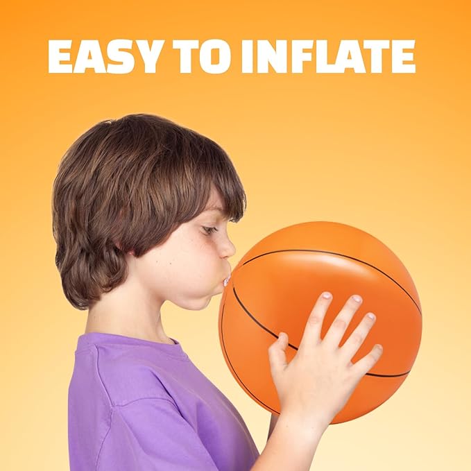 Bedwina Inflatable Basketballs (Pack of 6) 16-inch, Beach Balls for Sports Themed Birthday Parties, Beach Pool Party Toys, Summer Games, Favors for Kids
