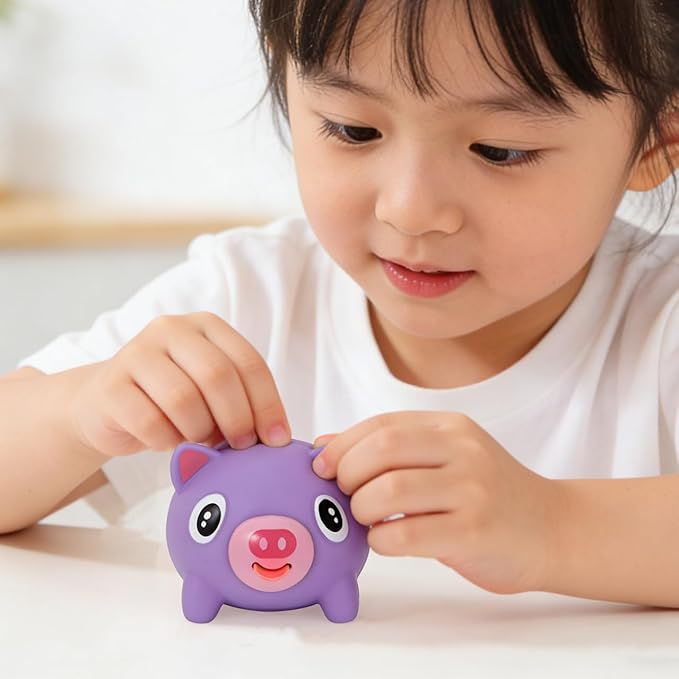 TOYANDONA Squeeze Toy for Kids - Pig Tongue Stick Out Animal Tongue Out Toy Squeeze Ball for Stress Relief Fun Kids Adults Birthday Party Favors Easter Basket Goodie Bag Stocking Stuffers, Purple