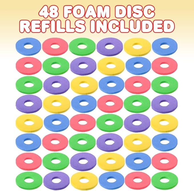 ArtCreativity Foam Disc Refill, Set of 48, Refill Pack for Disc Launcher Gun Set, Assortment of Colors, Foam, Outdoor Games and Activities for Summer, Backyard, and Picnic Fun