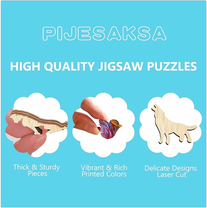 Wooden Puzzles for Adults - Embossed Owl Puzzle, Unique Shape Wooden Jigsaw Puzzle for Adults, Wood Puzzles Adult, Good Gift Idea for Family, Wall Art Home Decor (L-13.4 * 12.8in -285 Pieces)