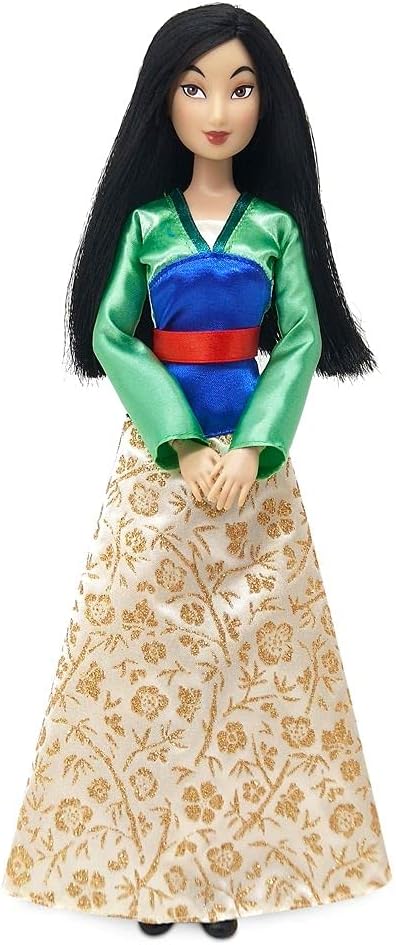 Disney Store Official Princess Classic Doll (Mulan), 11 Inches, Includes Brush with Molded Details, Fully Posable Toy in Classic Outfit - Disney Princess Toys