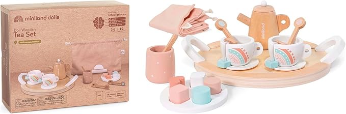 Miniland Doll Wooden Tea Set - Quality, ECO, Imaginative