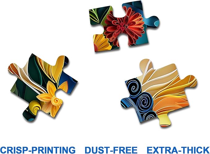 Sunflower Puzzles for Adults 1000 Pieces, Colorful Flower 3D Plant Jigsaw Puzzles Nature, Christian Beautiful Paper Floral Garden Puzzle
