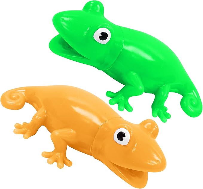 Animolds Baby Squeaky Toy Squeeze Party Favors Toys for Boys Novelty Toys & Amusements Screaming Rubber Gag Gifts Small Animal Toys Funny Dog Toys 6-8In Baby Sensory Toys 2PK(Squeeze Me Lizard 2PK)