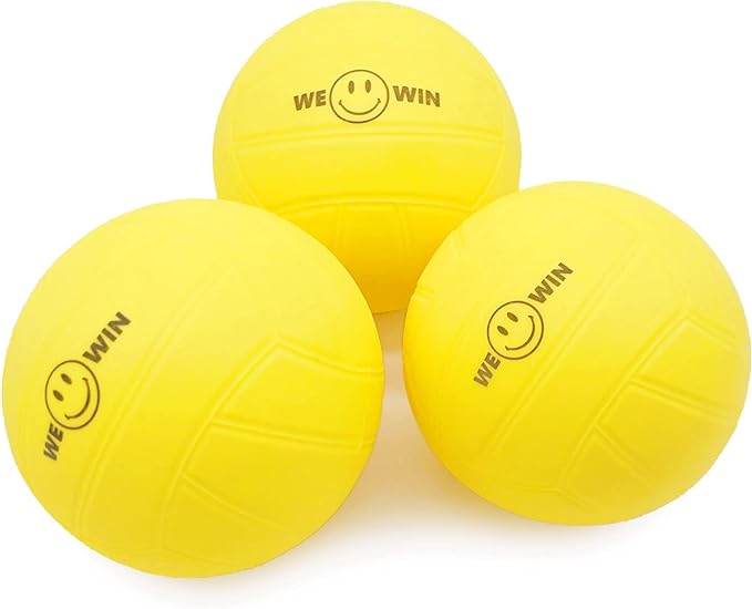 Spike Replacement Balls | Roundnet Game Balls | Strong Bounce Ball | 3.5inch Yellow Soft Rubber Ball | Extra Balls | Lawn Beach Volleyball, Water Pool Ball