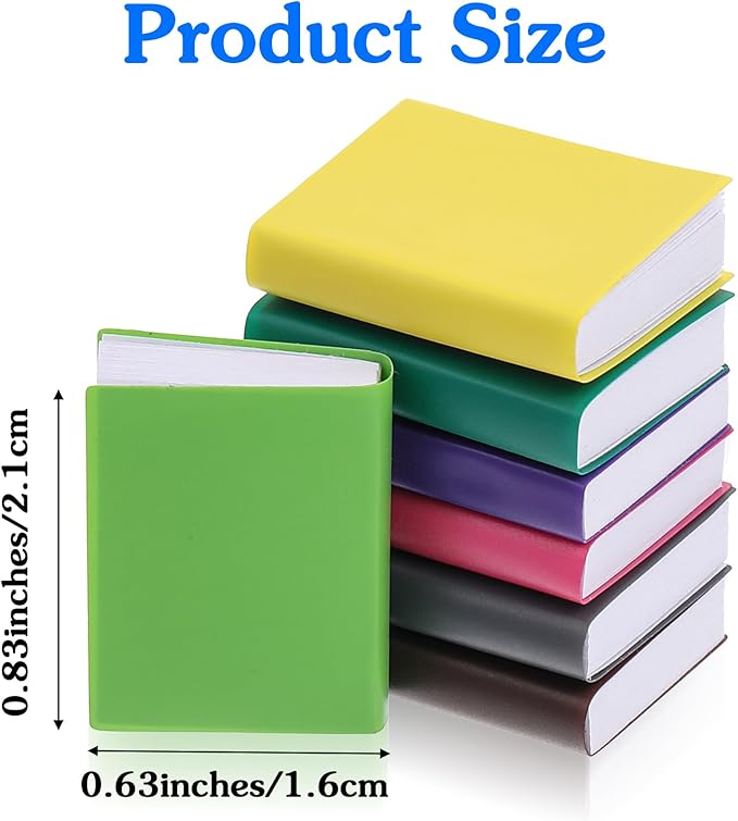 Xindojuz 20 PCS Miniature Books, 1:12 Scale Miniatures Dollhouse Books Assorted Colors Mini Brands Book for Crafts Doll House Model Decoration Accessories Gifts for Boys Girls Bedroom Study Room