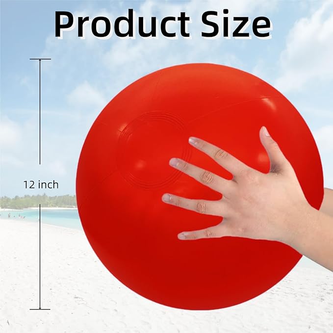 6 Pack Beach Balls, Large Inflatable Beach Balls Bulk, for Parties, Beach, Pools & Play