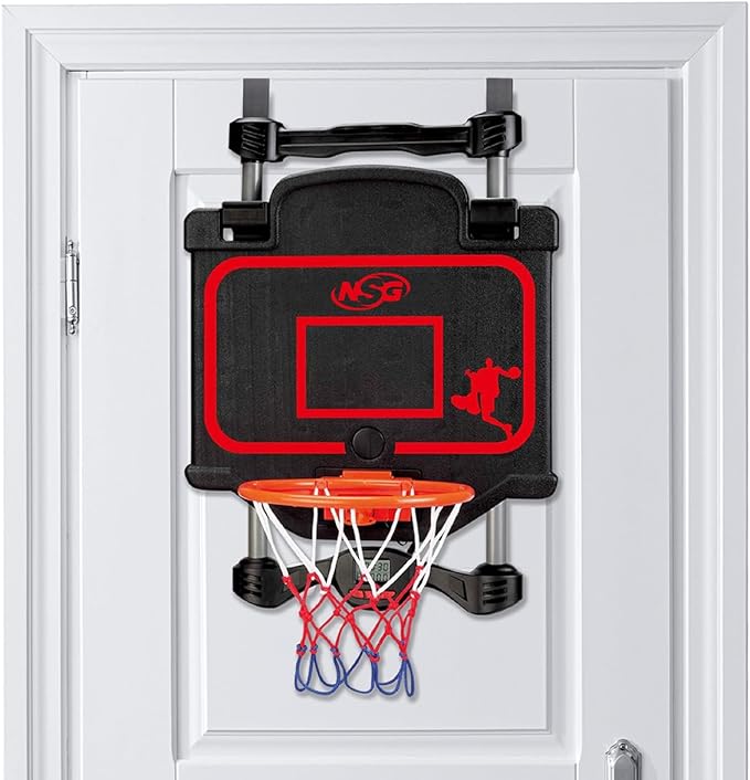 Over-The-Door Basketball & Boxing Combo – 2-in-1 Game Set with Adjustable Hoop & Speed Bag, Scoreboard & Sound Effects – Fun Indoor Sports Toy for Kids & Adults