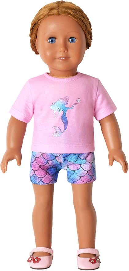 QPANCY Matching Girls & Dolls Pajamas Unicorn Pj Sets Summer Cotton Sleepwear
