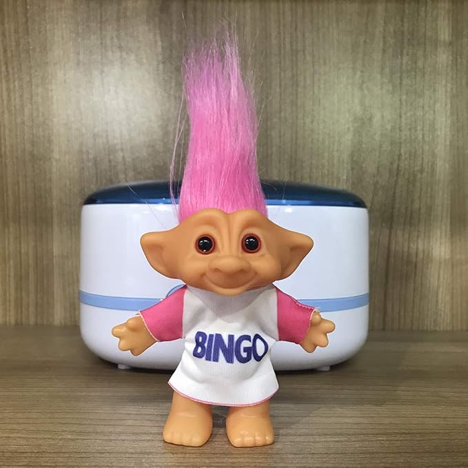 Vintage Troll Dolls, Retro Troll Doll Chromatic Adorable for Collections, School Project, Arts and Crafts, Party Favors - 7.5" Tall(Include The Length of Hair) (Pink)