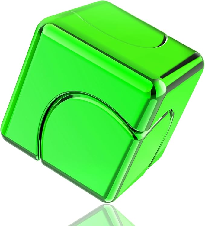 Infinity Gear Fidget Spinner for Kid Adult, Transformable Spinning Top Metallic Fidget Toys for Anti-Anxiety Stress Relief Autism ADHD, 2-in-1 Cube Focus Toy for Desktop Office Classroom Green