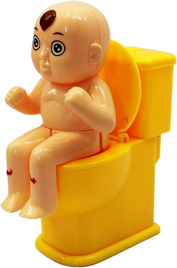 Classic Children Tricky Shooting Water Sitting on The Toilet, Spoof Funny Toy, Wee Pee Boy Toy, for Girls Women Boy Kids Adults