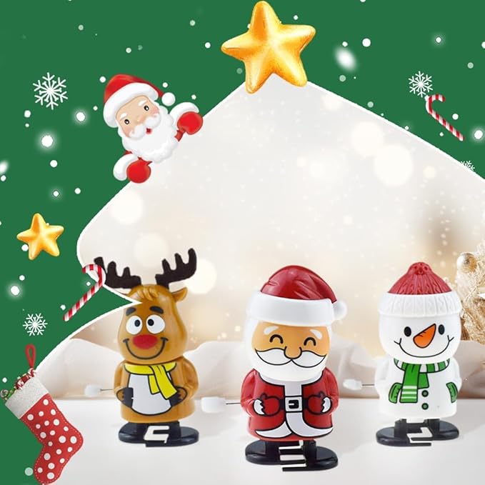 Christmas Wind Up Toys, 2026 New Christmas Stocking Stuffers Wind Up Toys, Jumping Walking Toys Funny Toy Party Gifts for Christmas Party Favors Goody Bag Filler (Colorful)