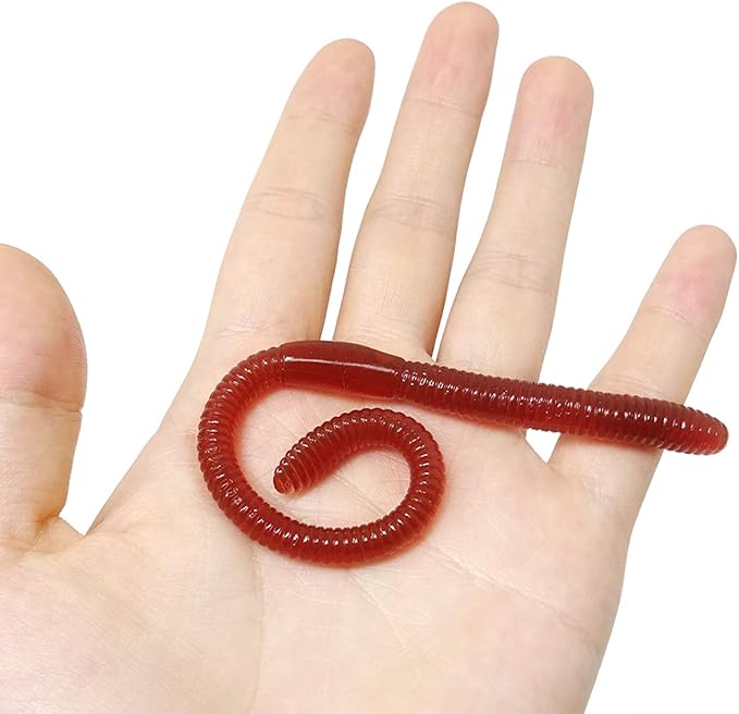 Honbay 30PCS Plastic Soft Fake Earthworm Faux Lifelike Stretchy Rubber Earthworms Trick Toy for Halloween April Fool's Day Party
