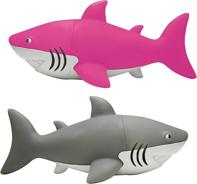 Animolds Baby Squeaky Toy Squeeze Party Favors Toys for Boys Novelty Toys & Amusements Screaming Rubber Gag Gifts Small Animal Toys Funny Dog Toys 6-8In Baby Sensory Toys 2PK(Squeeze Me Shark 2PK)
