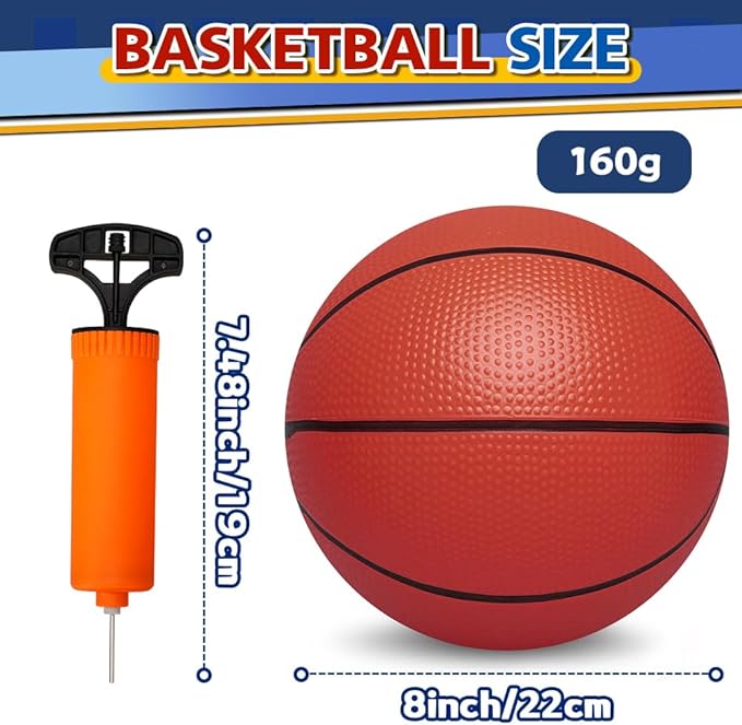 4 PCS 8.5inch Basketball for Kids Adults, Replacement Ball for Swimming Pool, Realistic Bounceand Grip for Indoor and Outdoor Play