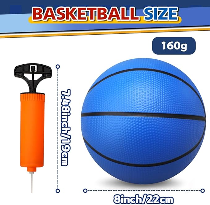 4 PCS 8.5inch Basketball for Kids Adults, Replacement Ball for Swimming Pool, Realistic Bounceand Grip for Indoor and Outdoor Play