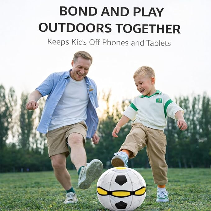 Magic Ball with 6 LED Lights - High Bounce Pop Up Ball Flying Saucer - Bouncing Balls, Magic Flying Saucer, Bouncy Balls-Interactive Outdoor Catching Game & Stress Relief for Family & Friends