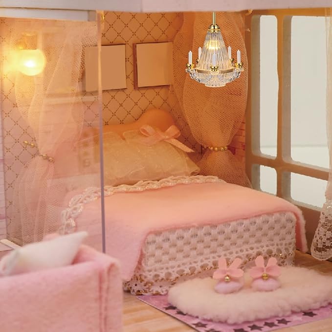 Gadpiparty Dollhouse Chandelier, Dollhouse Ceiling Light, 1:12 Scale Tiny Candle Light Ceiling Fixture for Doll House Furniture Indoor Outdoor Decor