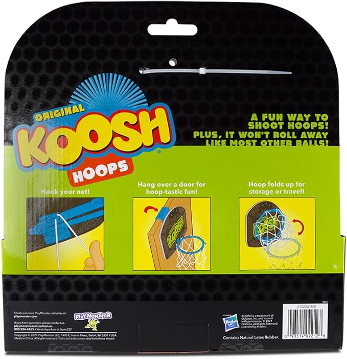 Koosh Hoops -- Basketball Game for The Ball That's Easy to Catch and Hard to Put Down -- Fidget Toy -- Ages 6+, Multi
