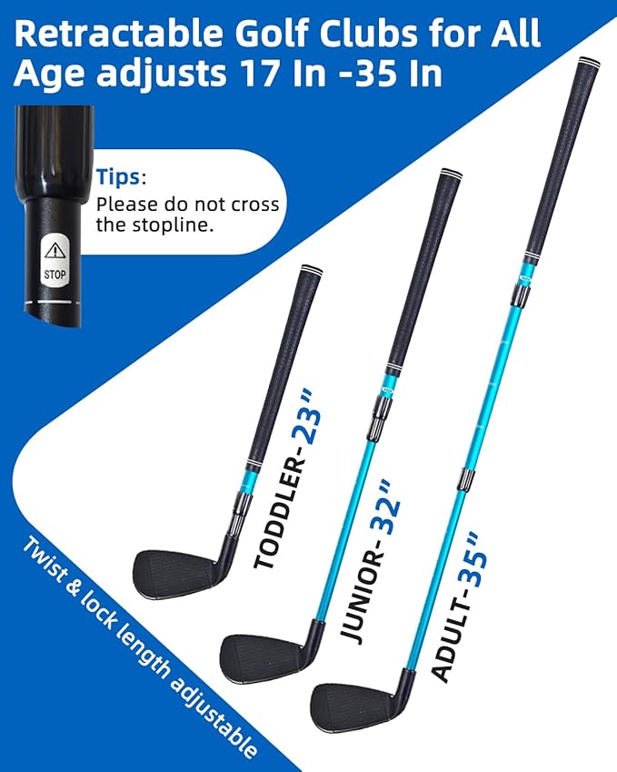 Golf Game with 2 Upgraded Golf Retractable Club,Practice Golfgame with 9 Buckets, Gift GolfOutdoor for Family and Adults,Holes Outdoor Game for Lawn,Yard