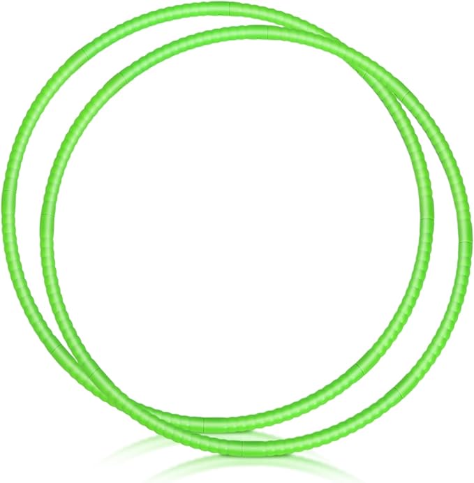 2 Pcs Toy Hoop Exercise Hoop Detachable Adjustable Plastic Toy Ring Playground Equipment for School Colored Circles Exercise Ring for Teens Dog Agility Equipment(Green,20 Inch)