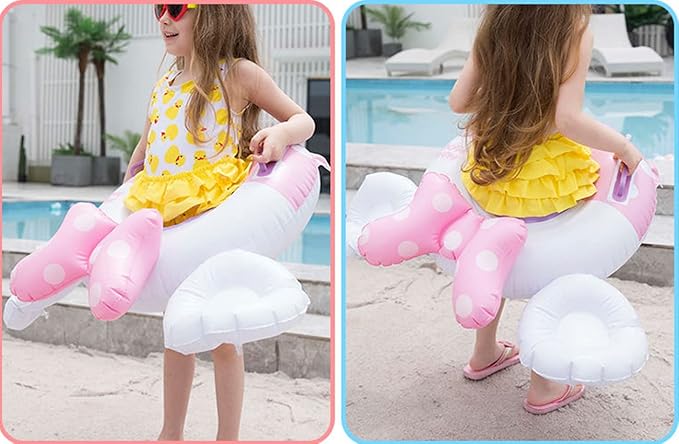 New Baby Swimming Pool Floats for Toddler Kids 8-48 Months Under 44lb, Inflatable Swim Ring Water Raft with Seat for Summer Beach Outdoor Children Infant Bath Toys