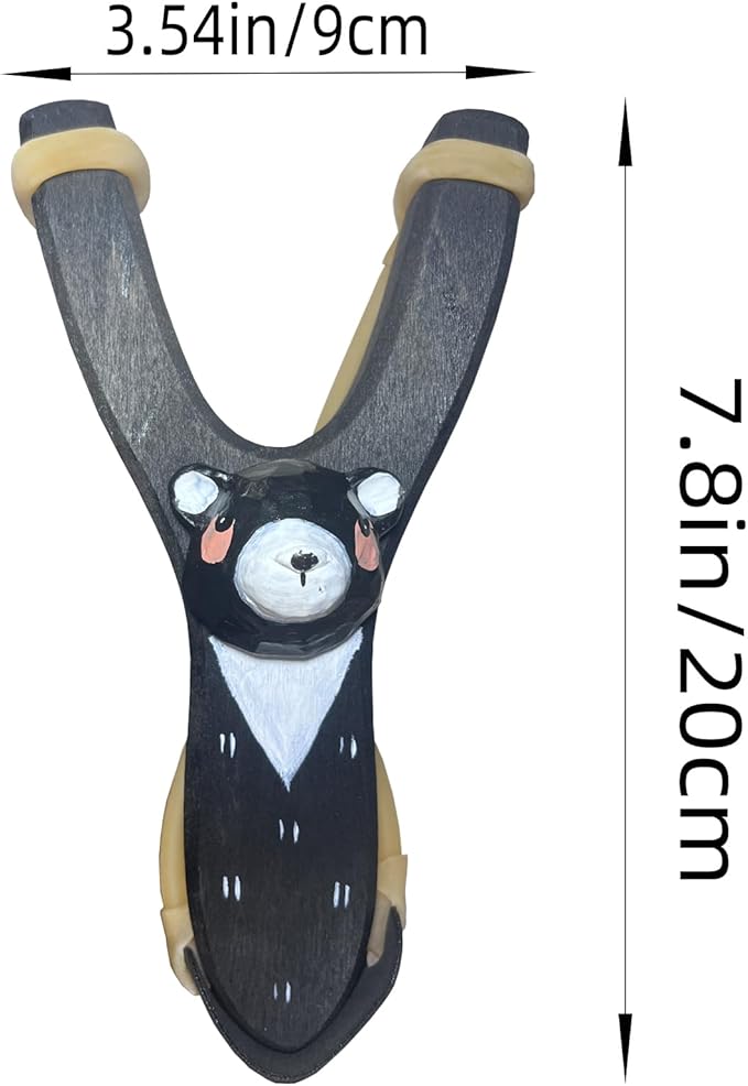 LINJAY Handmade Solid Wood Slingshot with Custom Engraving, Includes Clay Balls & Pompoms - Target Shooting & Outdoor Activity Toy for Kids & Adults, Ideal Children's Gift