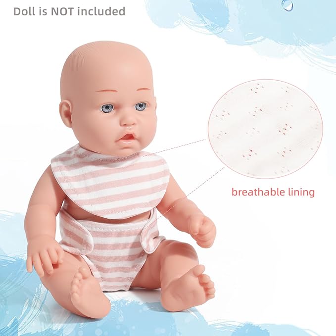 Realistic Baby Doll Accessories Set Toys for 12 inch Dolls Includes Doll Potty, Bib,Pacifier,Diaper and Feeding Bottle Perfect for Kids, Toddlers, and Girls