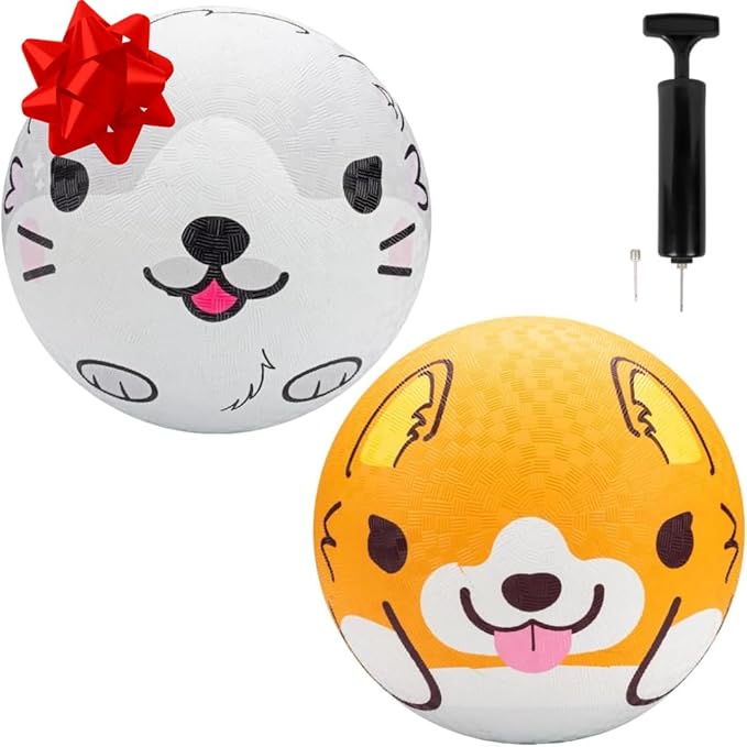 SCS Direct Gaga Ball Playground Balls (8.5 inches) w Air Pump- Durable Rubber Pack for Recess Dodgeball, Kickball, Gagaball Official Play & School -Fun Outdoor Toys & Gifts for Kids