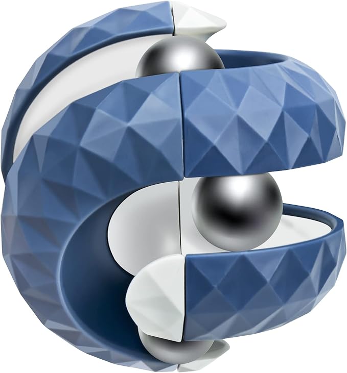Orbiit Ball Toy, Infinitycube Puzzle Ball Spinning Toy, Circuit Infinite Invert Change Puzzle Games Novelty Creative Stress Relieve Toys for Kids Children Adults (1, Blue)