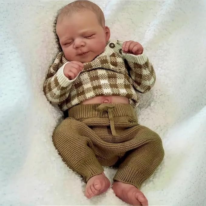 Anano Reborn Baby Dolls Silicone Full Body, Realistic Baby Doll Newborn Boy 18 in Full Silicone Babys Doll, Real Life Babys Reborn Dolls, Lifelike Babies with Accessories
