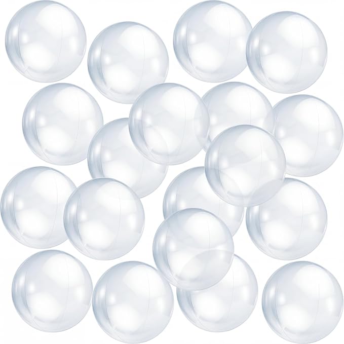 Zhanmai 6 Pieces Inflatable Clear Beach Ball 16 Inch Clear Pool Floating Ball Balloons for Under The Sea Party Decoration DIY Bubble Summer Beach Swimming Pool Hawaii Luau Party Favor
