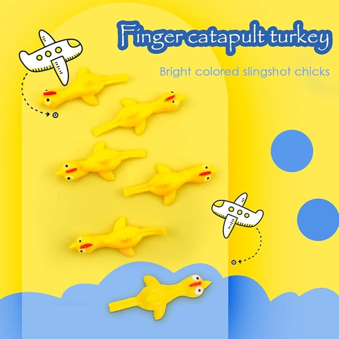 TCOTBE 10 Pack Slingshot Chicken,Slingshot Chicken Rubber Flick Flying Chicken,Funny Christmas, Flingers Stretchy Game for Boys and Girls Party Favor School Activity Fun Present